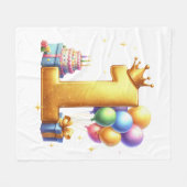 Goldener 1. Geburtstag Fleecedecke (Vorderseite (Horizontal))