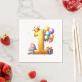 Goldener 1. Geburtstag Serviette (Beispiel)
