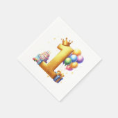 Goldener 1. Geburtstag Serviette (Ecke)