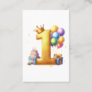 Goldener 1. Geburtstag Visitenkarte