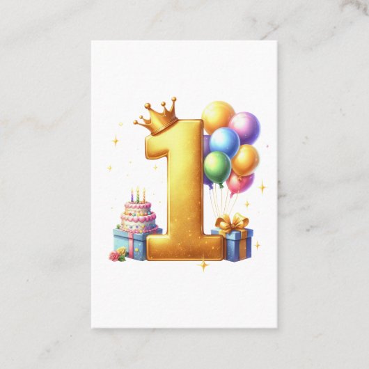 Goldener 1. Geburtstag Visitenkarte (Vorderseite)