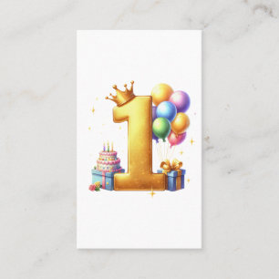 Goldener 1. Geburtstag Visitenkarte