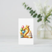 Goldener 2. Geburtstag Begleitkarte (Stehend Vorderseite)