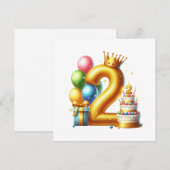 Goldener 2. Geburtstag Einladung (Vorne/Hinten)