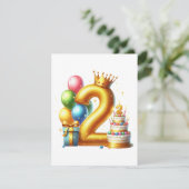 Goldener 2. Geburtstag Einladung (Stehend Vorderseite)