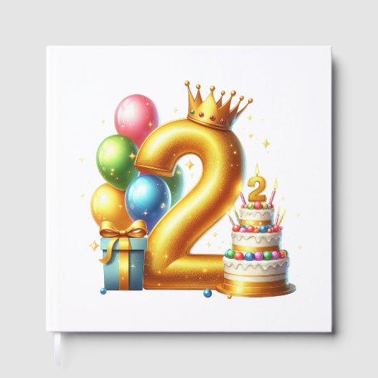 Goldener 2. Geburtstag Gästebuch (Vorderseite)