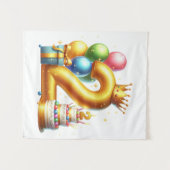 Goldener 2. Geburtstag Wandteppich (Vorderseite (Horizontal))