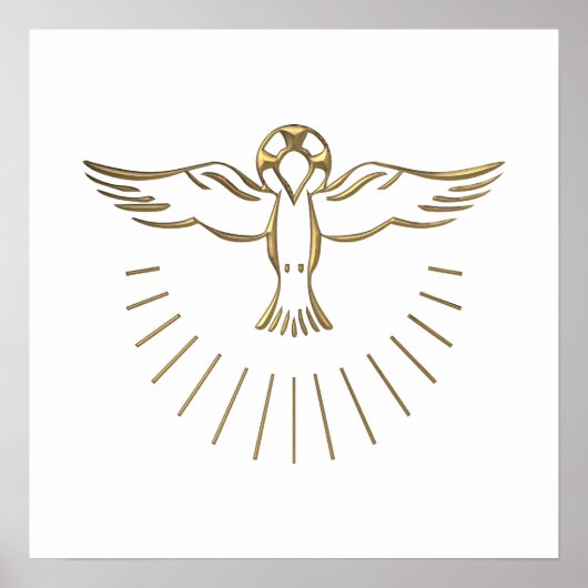 Goldener "3-D" Aufstieg des Heiligen Geistes Poster (Vorne)