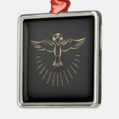 Goldener "3-D" Aufstieg des Heiliger Geist Silbernes Ornament (Links)