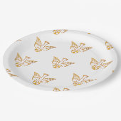 Goldener 3-D Blick-Abfall von Heiliger Geist Pappteller (Schrägansicht)