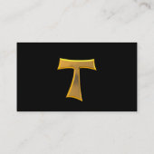 Goldener 3-D Blickfranziskanertau-Kreuz Visitenkarte (Rückseite)