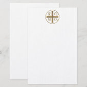 Goldener "3-D" Jesus Christus: Erobert Briefpapier (Vorne/Hinten)