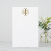Goldener "3-D" Jesus Christus: Erobert Briefpapier (Stehend Vorderseite)