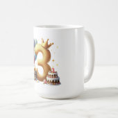 Goldener 3. Geburtstag Kaffeetasse (VorderseiteRechts)