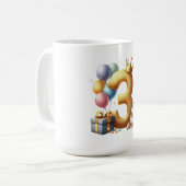 Goldener 3. Geburtstag Kaffeetasse (Vorderseite Links)