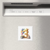 Goldener 3. Geburtstag Magnet (In Situ (Geschirrspüler))
