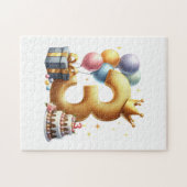 Goldener 3. Geburtstag Puzzle (Horizontal)
