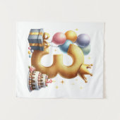 Goldener 3. Geburtstag Wandteppich (Vorderseite (Horizontal))