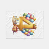 Goldener 4. Geburtstag Fleecedecke (Vorderseite (Horizontal))