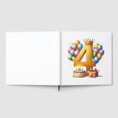 Goldener 4. Geburtstag Gästebuch (Voll)