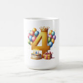 Goldener 4. Geburtstag Kaffeetasse (Mittel)