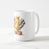 Goldener 4. Geburtstag Kaffeetasse (VorderseiteRechts)