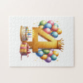 Goldener 4. Geburtstag Puzzle (Horizontal)