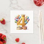 Goldener 4. Geburtstag Serviette (Beispiel)