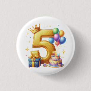 Goldener 5. Geburtstag Button