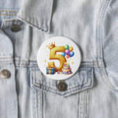 Goldener 5. Geburtstag Button (Beispiel)
