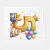 Goldener 5. Geburtstag Fleecedecke (Vorderseite (Horizontal))