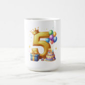 Goldener 5. Geburtstag Kaffeetasse (Mittel)