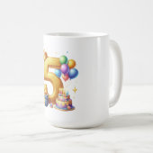 Goldener 5. Geburtstag Kaffeetasse (VorderseiteRechts)