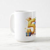 Goldener 5. Geburtstag Kaffeetasse (Vorderseite Links)
