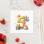 Goldener 5. Geburtstag Serviette (Beispiel)