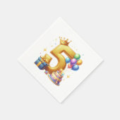 Goldener 5. Geburtstag Serviette (Ecke)