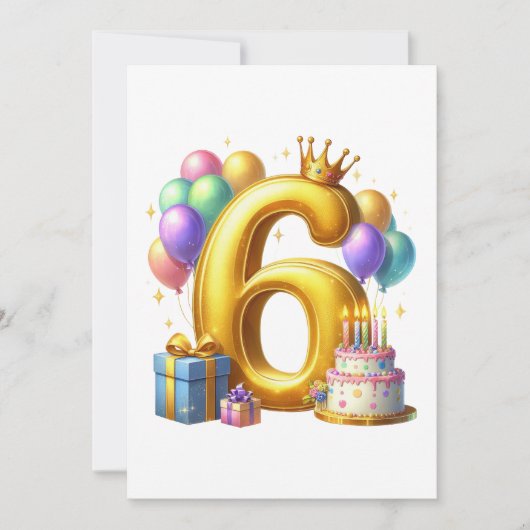 Goldener 6. Geburtstag (Vorderseite)