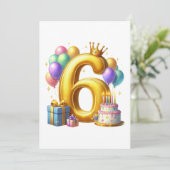 Goldener 6. Geburtstag (Stehend Vorderseite)
