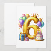 Goldener 6. Geburtstag (Vorne/Hinten)