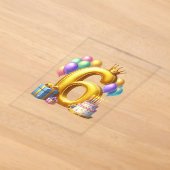 Goldener 6. Geburtstag Acryleinladungen (Ablage )