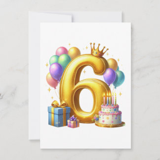 Goldener 6. Geburtstag Einladung