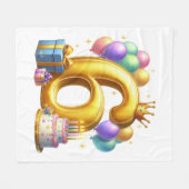 Goldener 6. Geburtstag Fleecedecke (Vorderseite (Horizontal))