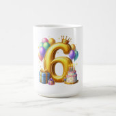Goldener 6. Geburtstag Kaffeetasse (Mittel)