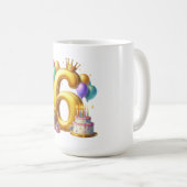 Goldener 6. Geburtstag Kaffeetasse (VorderseiteRechts)