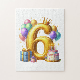 Goldener 6. Geburtstag Puzzle