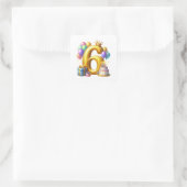 Goldener 6. Geburtstag Quadratischer Aufkleber (Tasche)