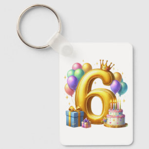 Goldener 6. Geburtstag Schlüsselanhänger
