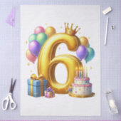 Goldener 6. Geburtstag Seidenpapier (Basteln)