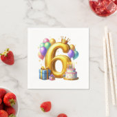 Goldener 6. Geburtstag Serviette (Beispiel)