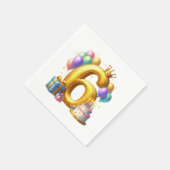 Goldener 6. Geburtstag Serviette (Ecke)
